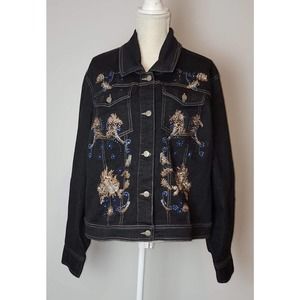 Labellum By Hillary Scott Embellished Dark Denim Jacket Size 1X